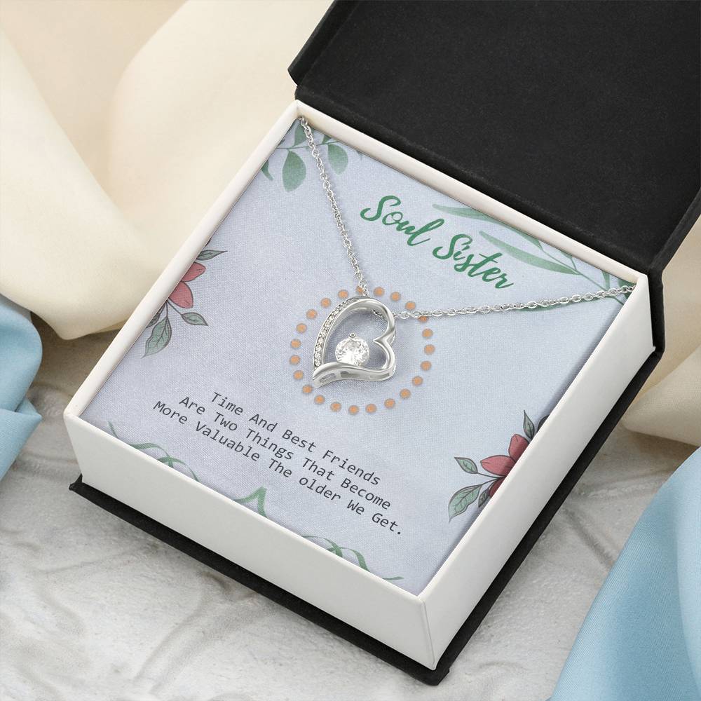 Perfect Gift For Besties - 925 Sterling Silver Pendant Forever Love Necklace