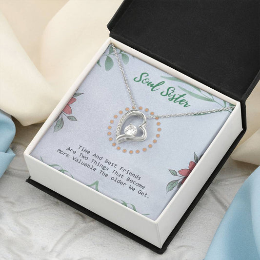 Perfect Gift For Besties - 925 Sterling Silver Pendant Forever Love Necklace