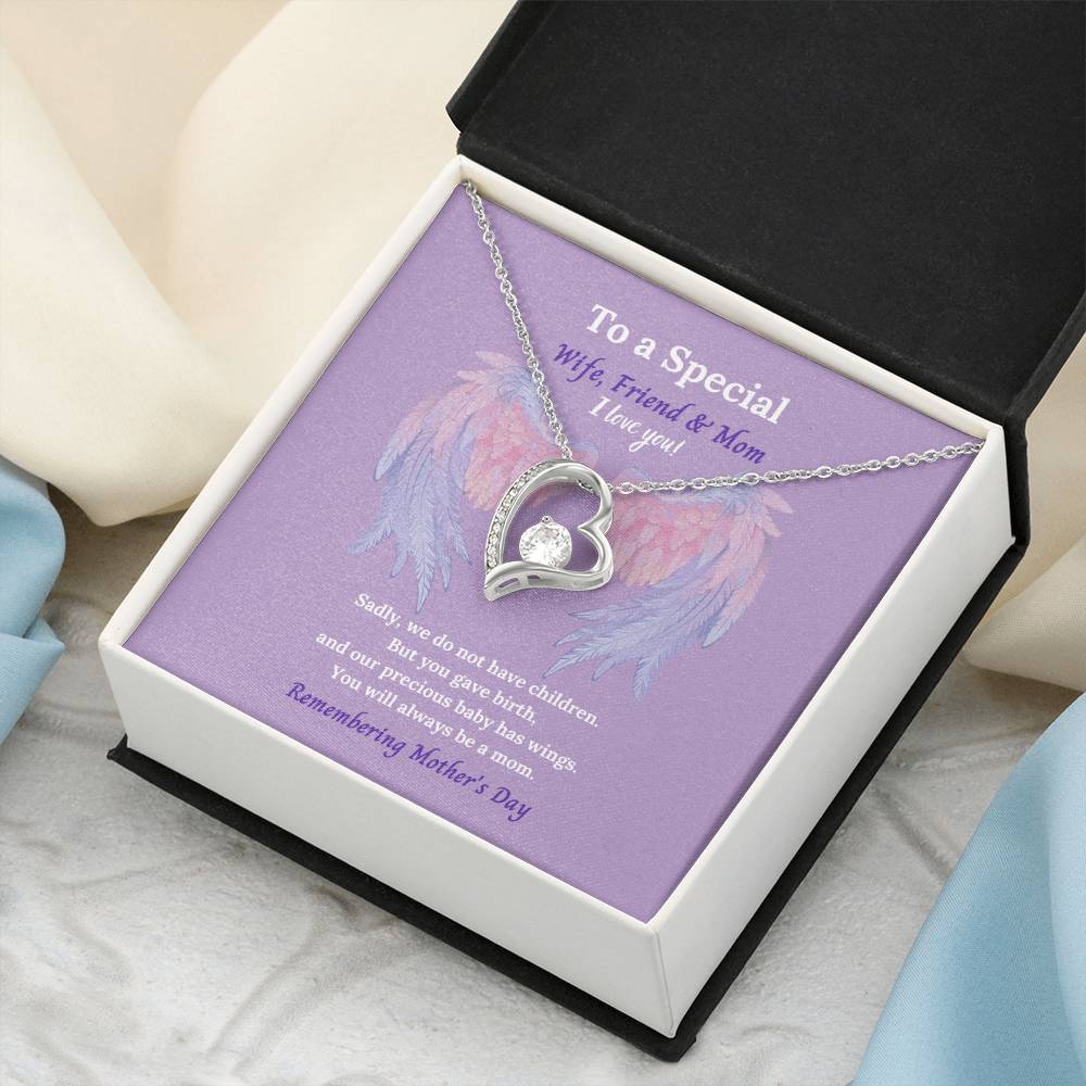 To A Special Wife Friend And Mom To Our Angel Baby Forever Love Necklace
