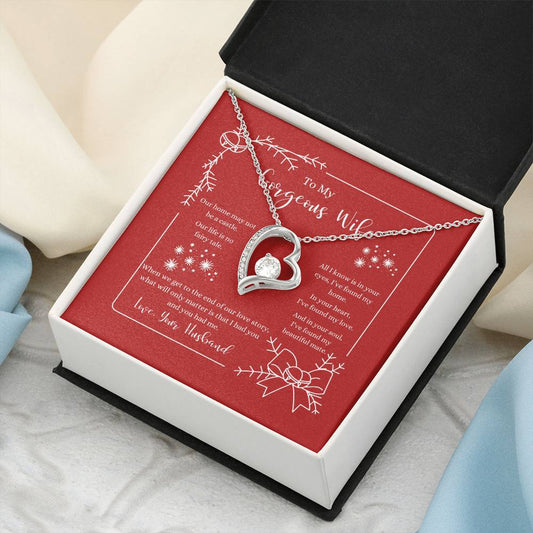 To My Gorgeous Wife Home Necklace 1 Forever Love Necklace