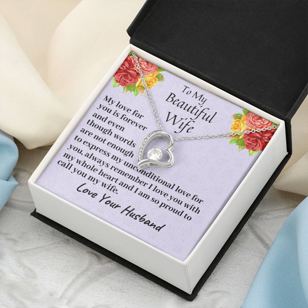 To My Beautiful Wife My Love For You Is Forever Necklace 2 Forever Love Necklace