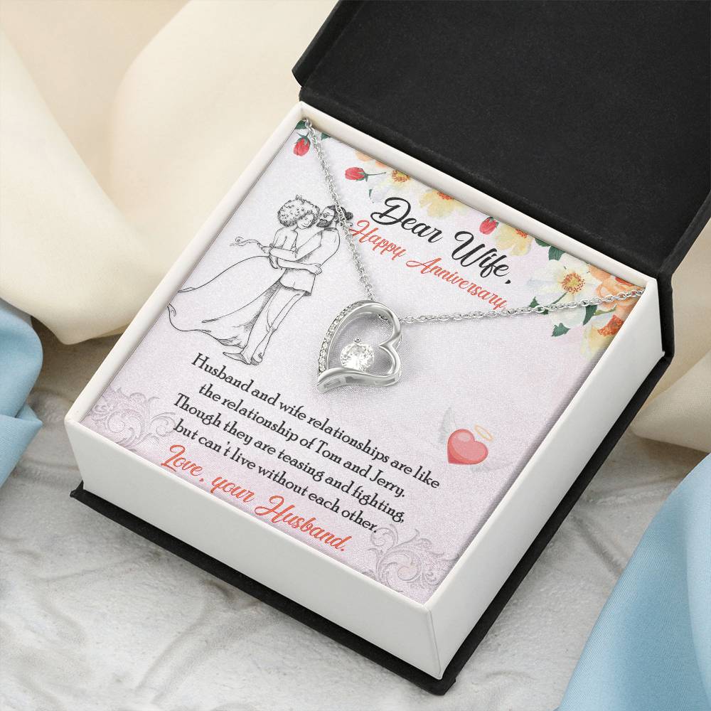 Wife Anniversary Necklace-Anniversary Jewelry For Wife-Gift For Wife Anniversary-Happy Anniversary For Wife-Wife Gift Necklace Forever Love Necklace
