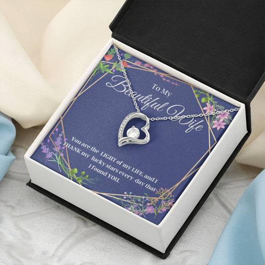 My Beautiful Wife Forever Love Heart Necklace Gift Forever Love Necklace