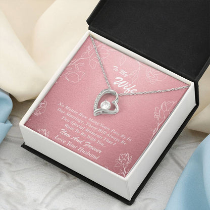 Gold Necklace To My Wife Pink Forever Love Necklace