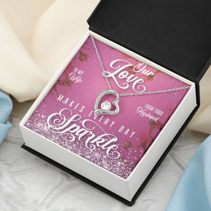 Every Day Sparkle Forever Love Necklace To Wife Forever Love Necklace