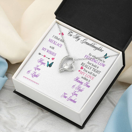 Granddaughter Love Heart Necklace Gift From Grandma Forever Love Necklace