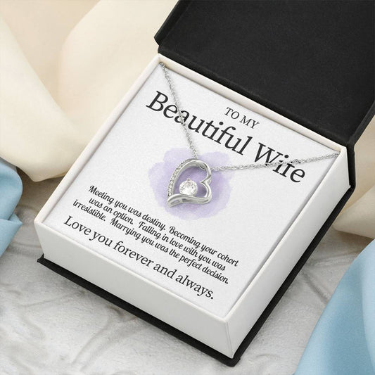 Beautiful Wife Valentine's Heart Gift Necklace Forever Love Necklace