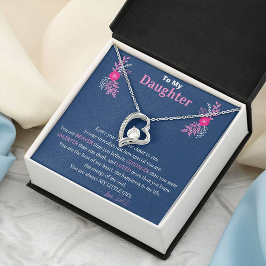 To My Daughter Dog Tag Necklace You Are Braver Than You Believe. Daughter Gift. Christmas Gift For Daughter Forever Love Necklace