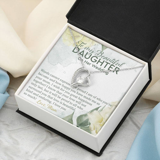 Gift For Daughter On Wedding Day From Mother Wedding Necklace Gift To Daughter Bride Gift From Mom To Daughter On Wedding Day Bride Forever Love Necklace