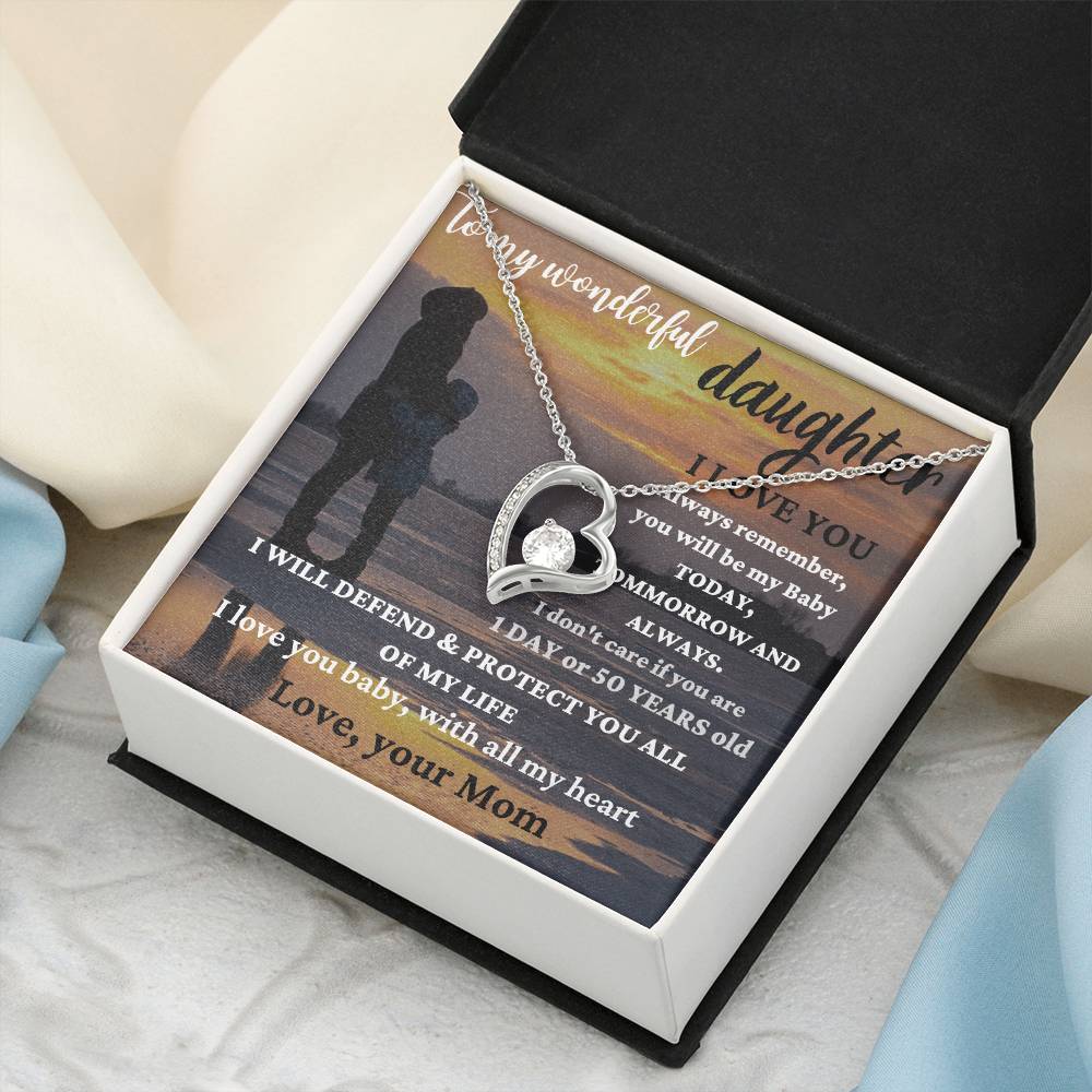 To My Wonderful Daughter Straighten Your Crown Necklace Mom Daughter Necklace Daughter Birthday Gift Daughter Graduation Gift Forever Love Necklace