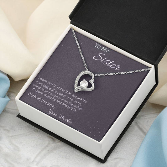 To My Sister With All The Love 925 Sterling Silver Pendant 1 Forever Love Necklace
