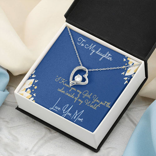 To My Daughter Necklace Gift Daughter Birthday Gift From Mom Christmas Gift Gift For Daughter From Mom Anniversary Forever Love Necklace