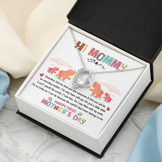 Hi Mommy Grandma Told Me That You Are Awesome Happy Mothers Day Mom Gifts From Daughter Gift For Mom From Daughter Forever Love Necklace