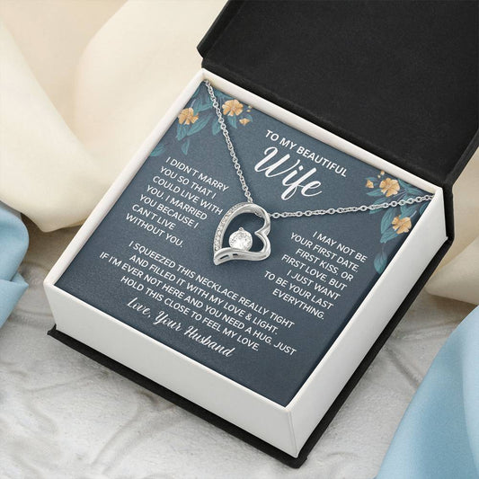 Gift For Wife I Can't Live Without You Forever Love Necklace
