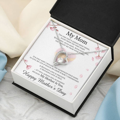 Mother's Day Gift Necklace Message Card Necklace For Mom Heart Shaped Pendant Necklace For Mom Forever Love Necklace
