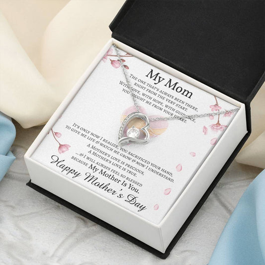 Mother's Day Gift Necklace Message Card Necklace For Mom Heart Shaped Pendant Necklace For Mom Forever Love Necklace