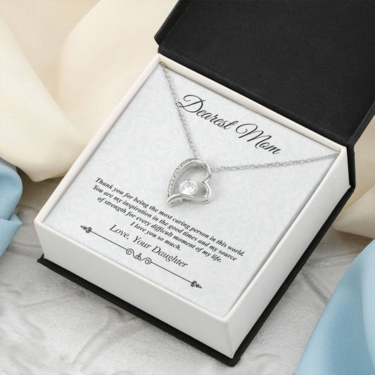 'Dearest Mom' Heart Necklace - The Most Caring Person In This World Forever Love Necklace