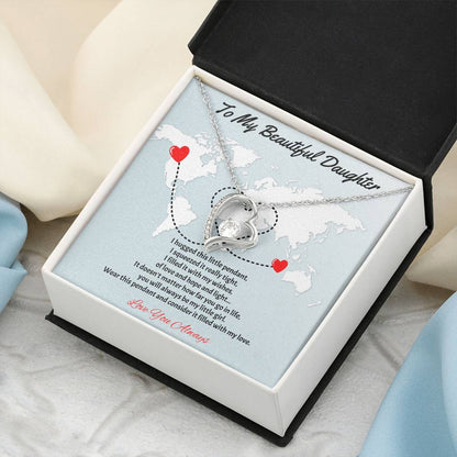 To My Beautiful Daughter Straighten Your Crown Necklace Mom Daughter Necklace Daughter Birthday Gift Daughter Graduation Gift Forever Love Necklace