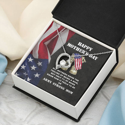 Army Mom Gift Strong Mom Forever Love Necklace