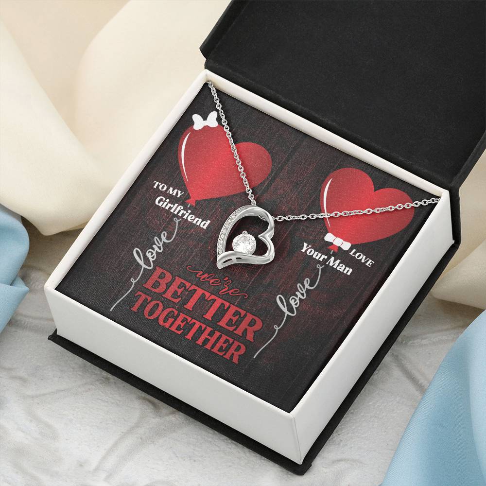 To My Girlfriend We're Better Together Forever Love Necklace