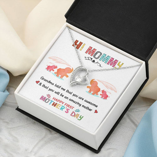 Hi Mommy Gift For First Time Mom Gift For Daughter Mother's Day Gift Mother's Day Necklace Mother's Day Present Forever Love Necklace