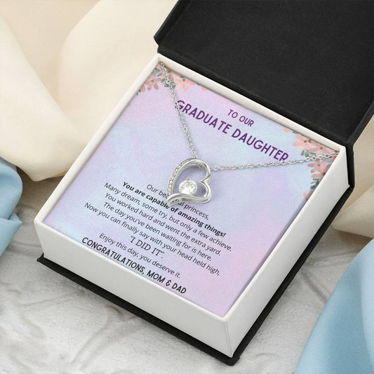 To Our Beautiful Daughter Gift Daughter's Birthday Gift Necklace For Daughter Gift For Daughter Christmas Gift To Daughter Forever Love Necklace