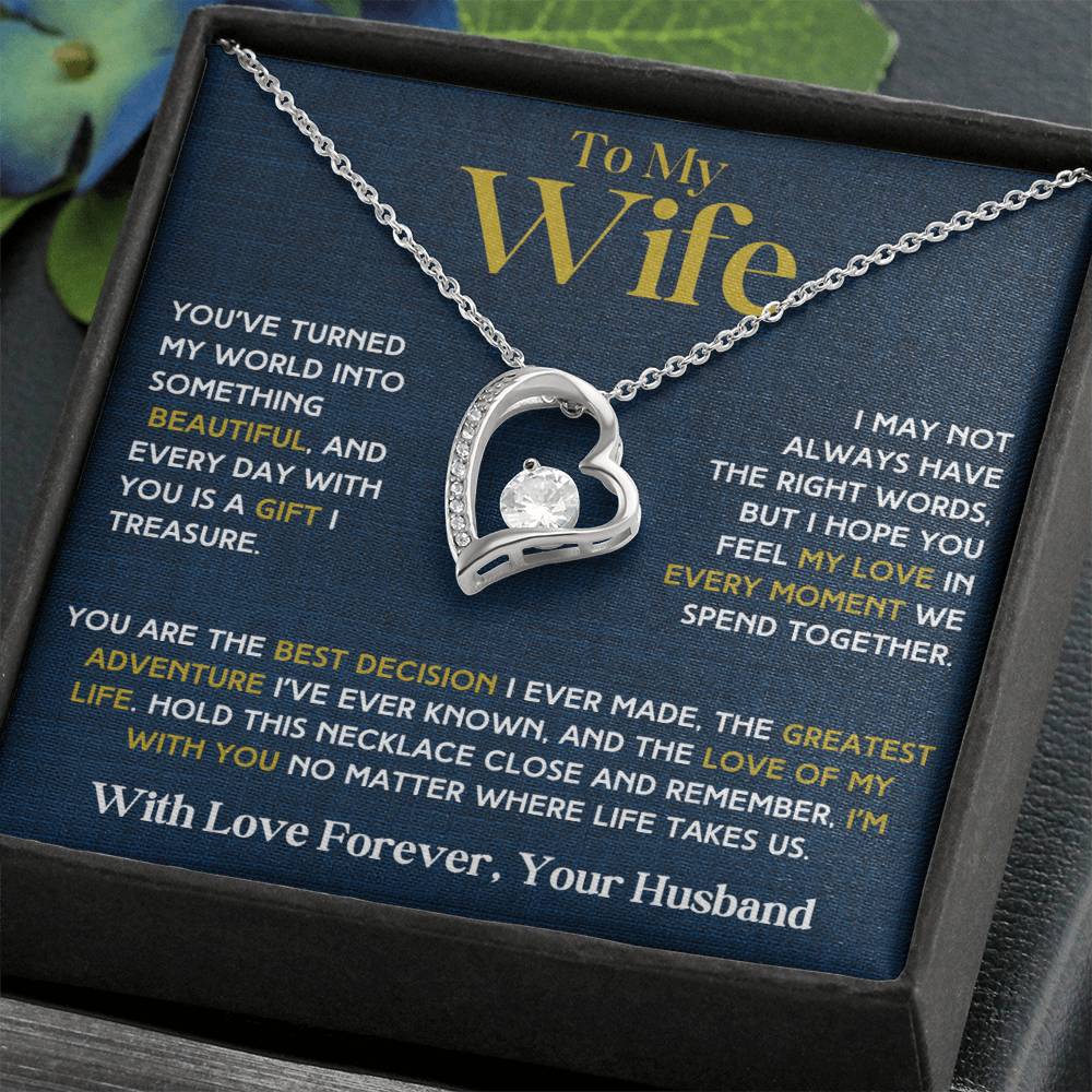 To My Wife - Forever Love Necklace & Earring Set - You Are My Treasure Forever Love Necklace