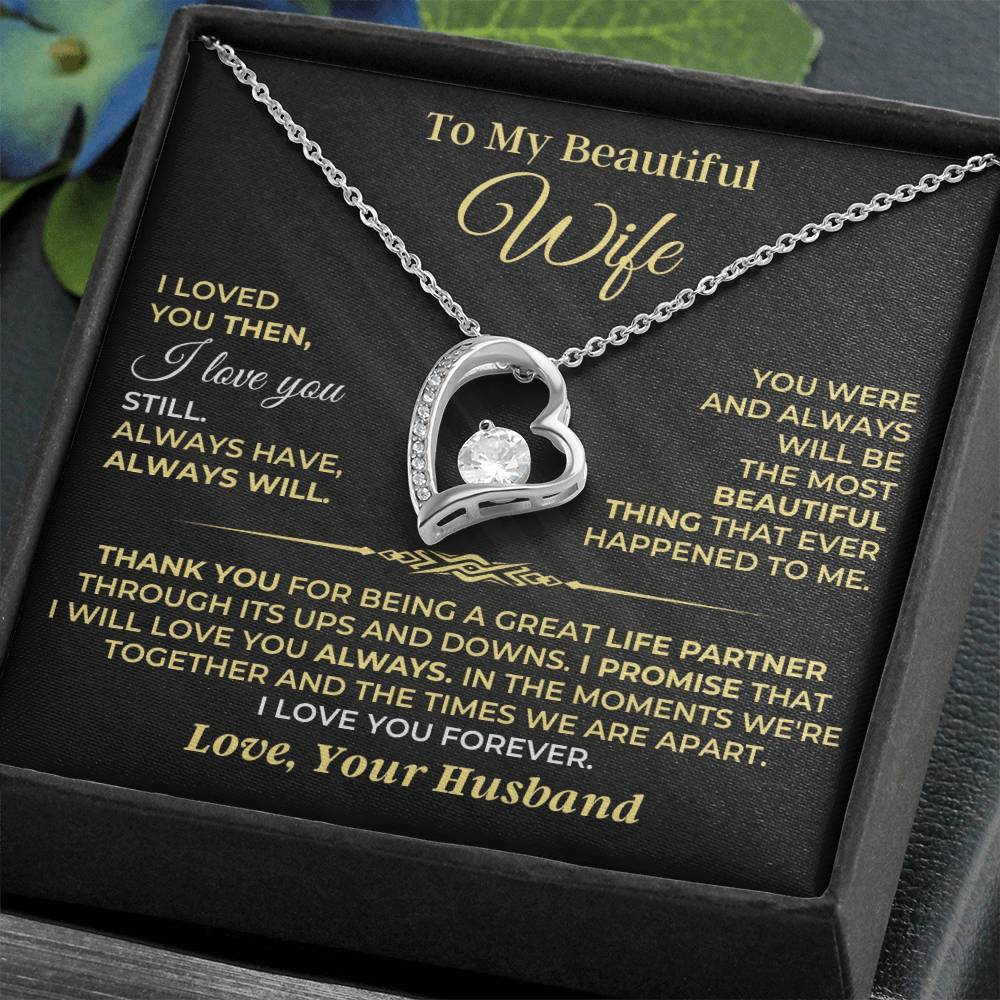 To My Beautiful Wife - Forever Love Gift Set - Ss532 Forever Love Necklace
