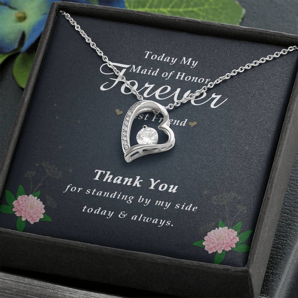 Forever Heart Necklace, Maid Of Honor Gift Forever Love Necklace