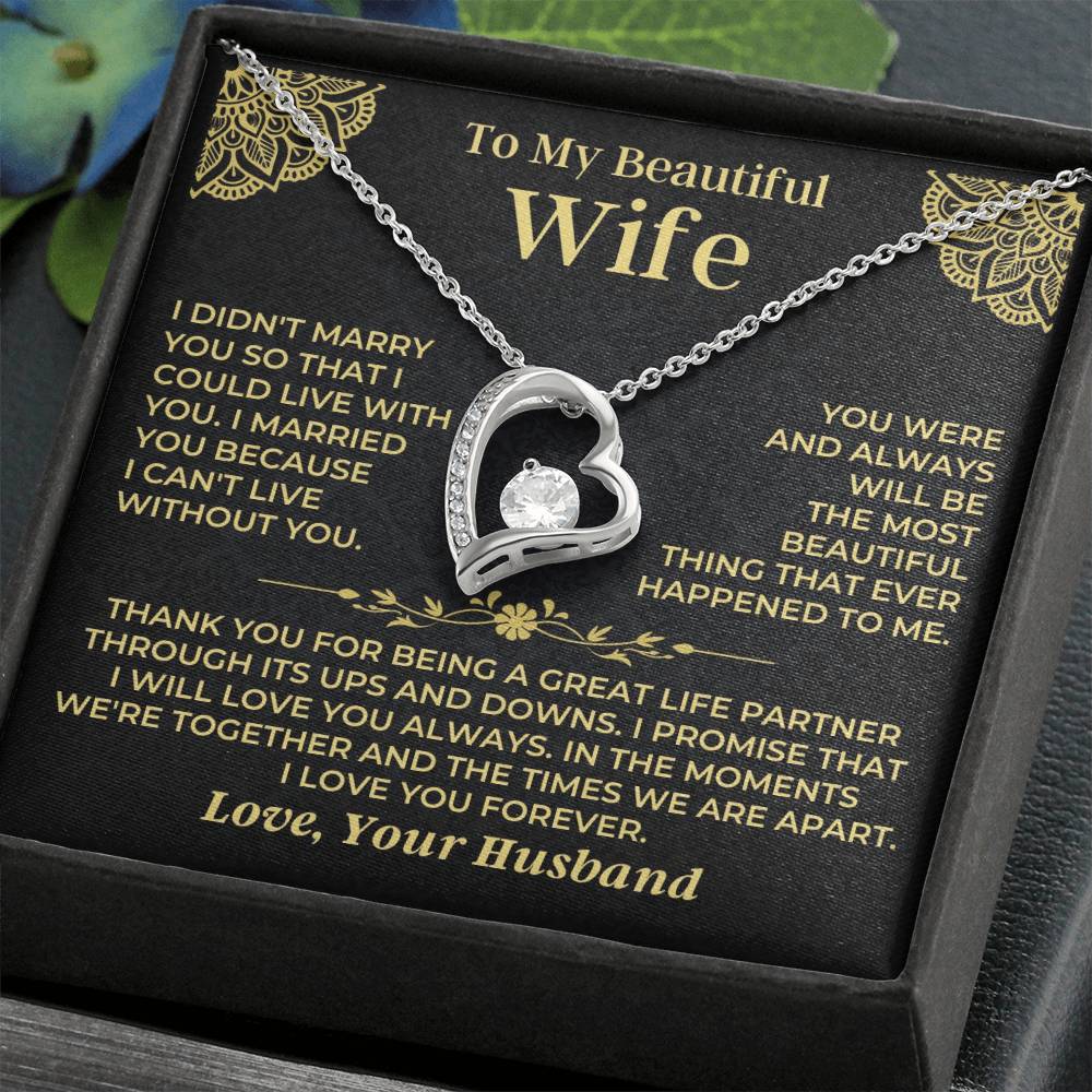 To My Beautiful Wife - Forever Love Gift Set - Ss526 Forever Love Necklace