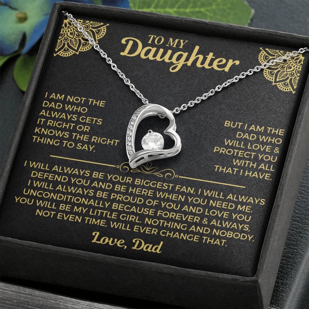 To My Daughter - Love You Unconditionally - Love Necklace Forever Love Necklace