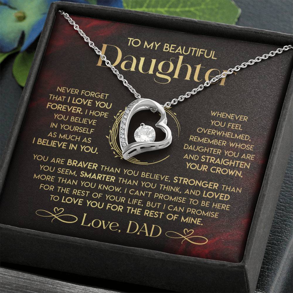 To My Daughter - Never Forget That I Love You - Forever Love Forever Love Necklace