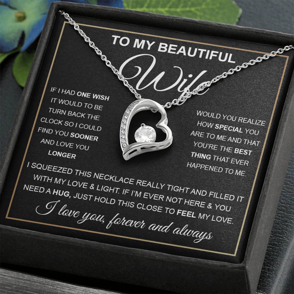 To My Beautiful Wife Gift Set Forever Love Necklace