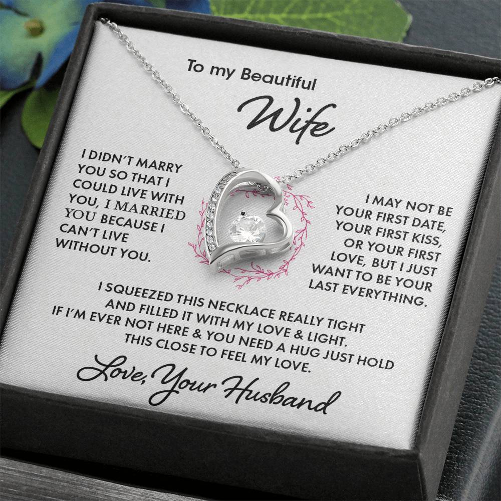 To My Beautiful Wife - Forever Love Necklace Forever Love Necklace