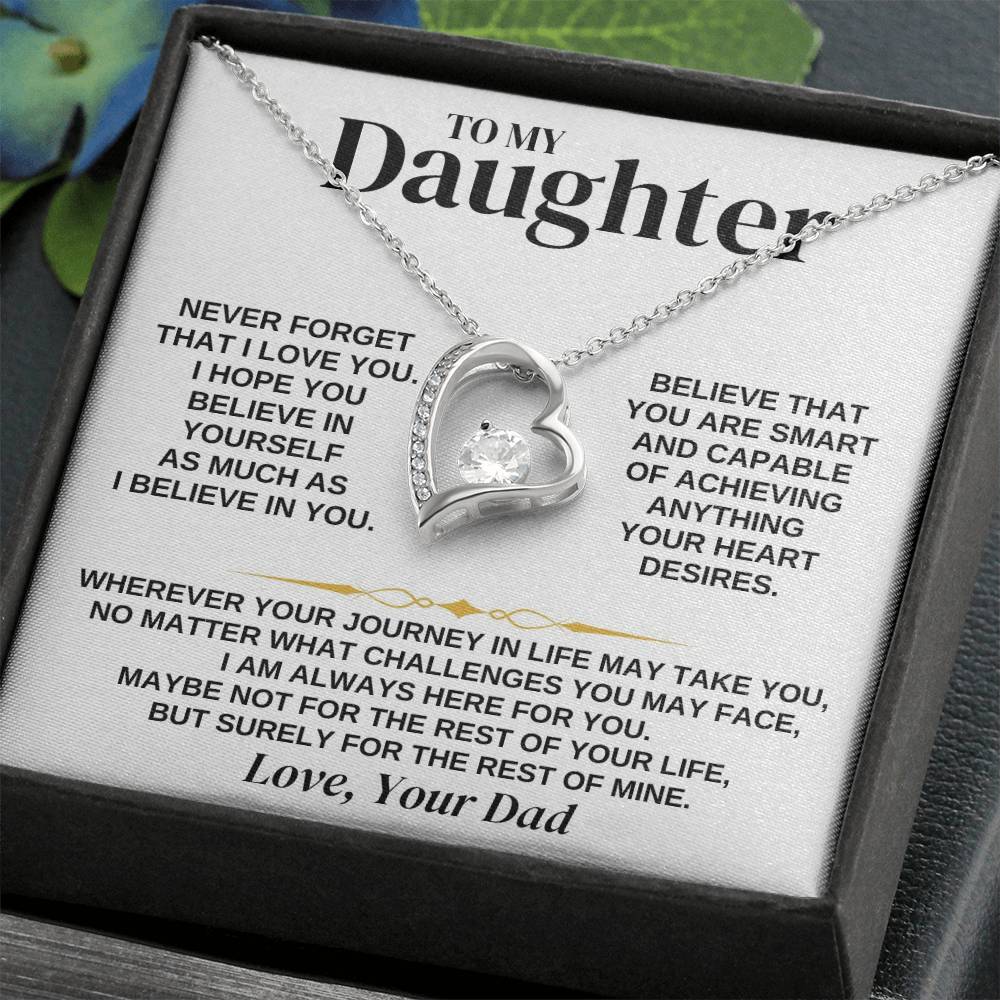 To My Daughter - Love Dad - Necklace Gift Set - Ss346 Forever Love Necklace