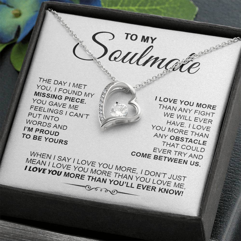 To My Soulmate  I Love You More  Forever Love Necklace Forever Love Necklace