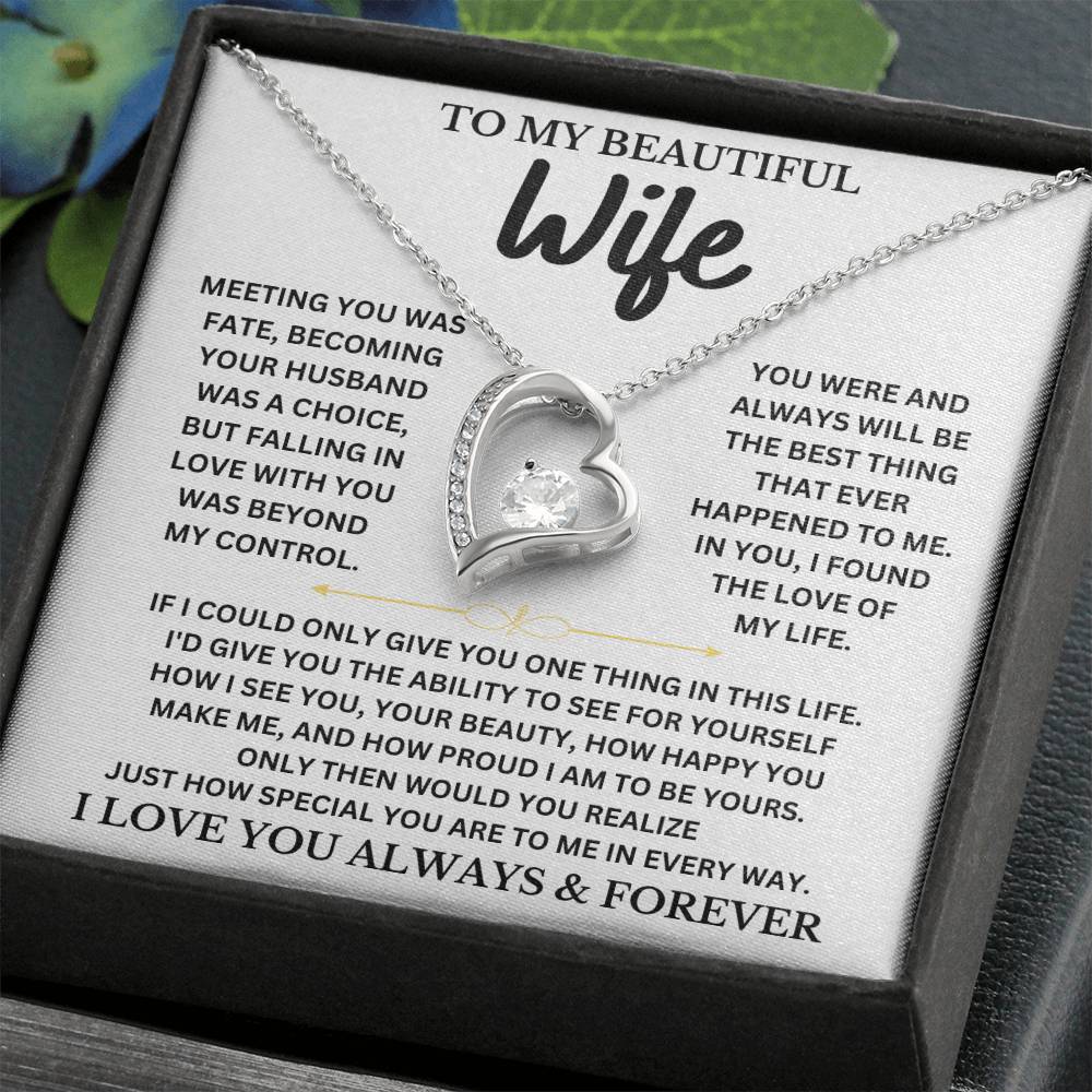 To My Beautiful Wife - Forever Love Necklace Gift Set Forever Love Necklace