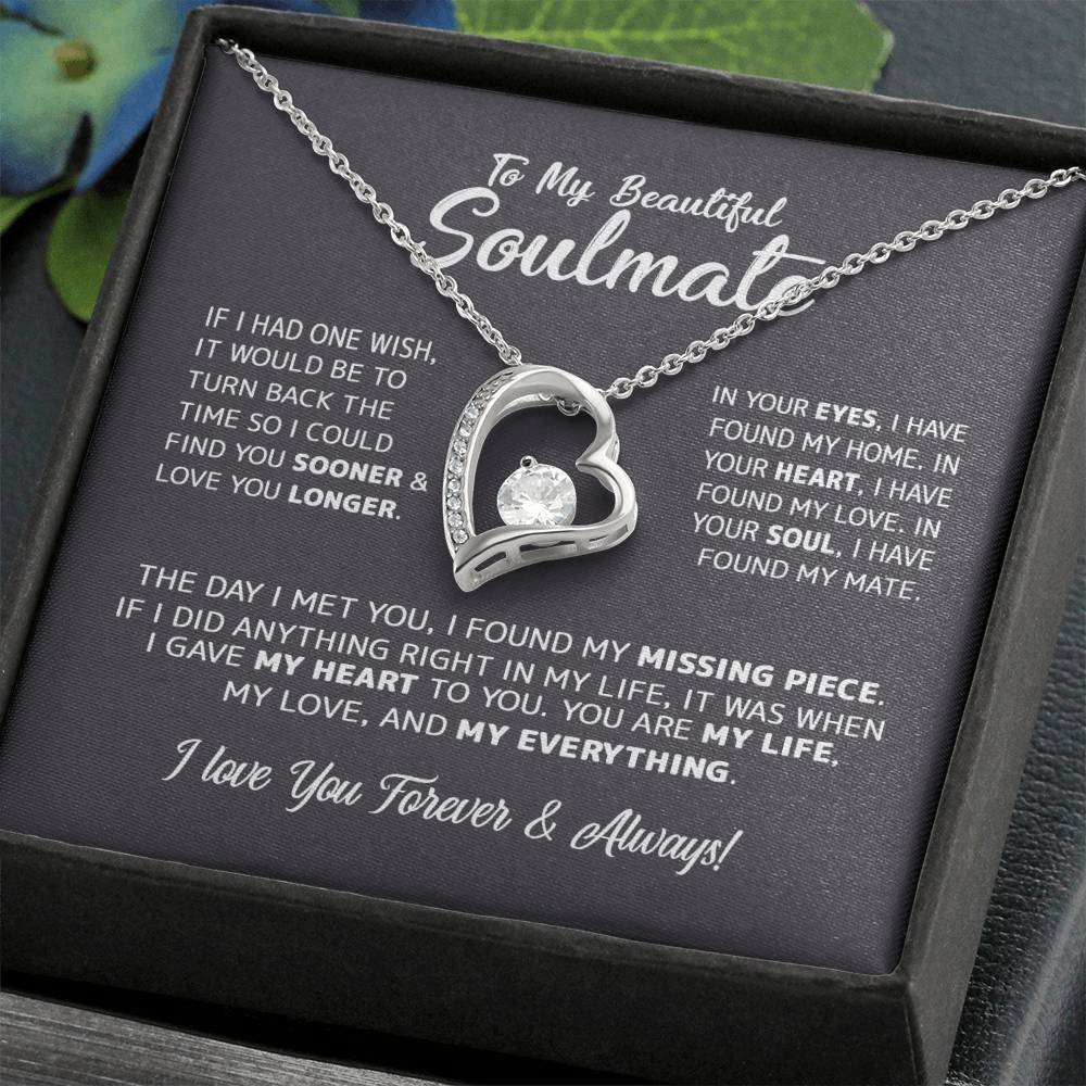 To My Beautiful Soulmate - In Your Eyes, I Have Found My Home Forever Love Necklace