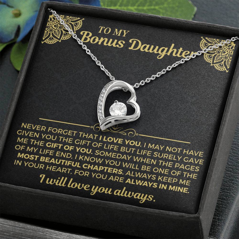 To My Bonus Daughter - Forever Love Gift Set - Ss558 Forever Love Necklace