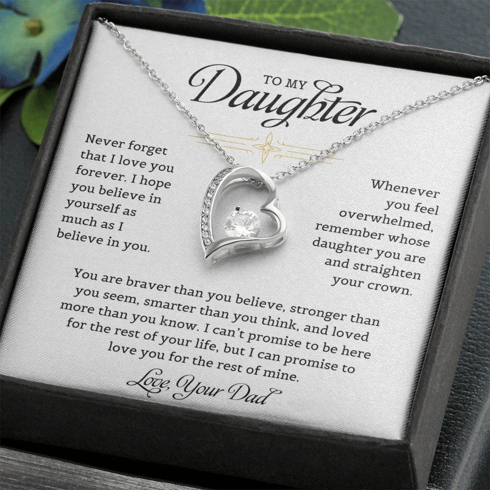 To My Daughter  Never Forget That I Love You - Forever Love Necklace Forever Love Necklace