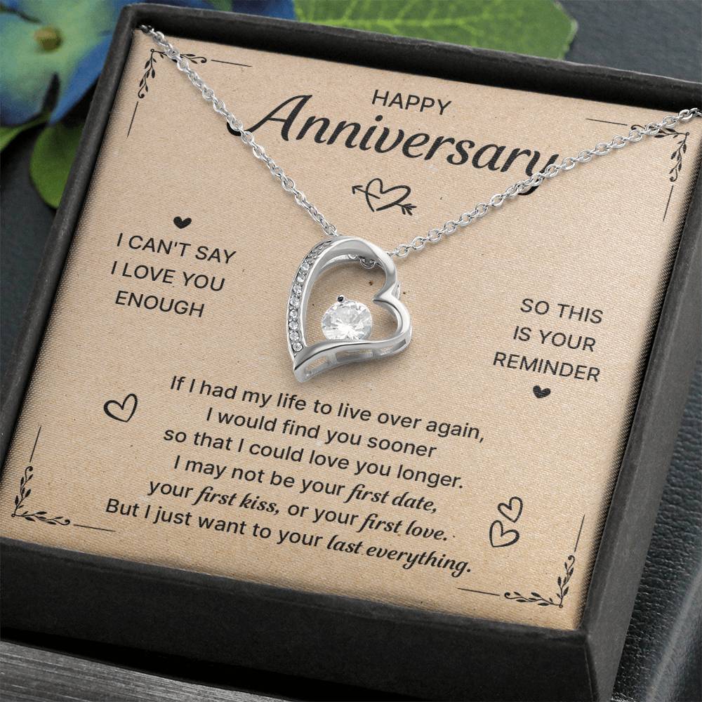 Happy Anniversary Last Everything Forever Love Necklace Forever Love Necklace