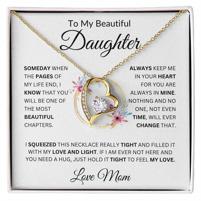 To My Beautiful Daughter  Always Keep Me In Your Heart  Love Mom  Fl Necklace Forever Love Necklace