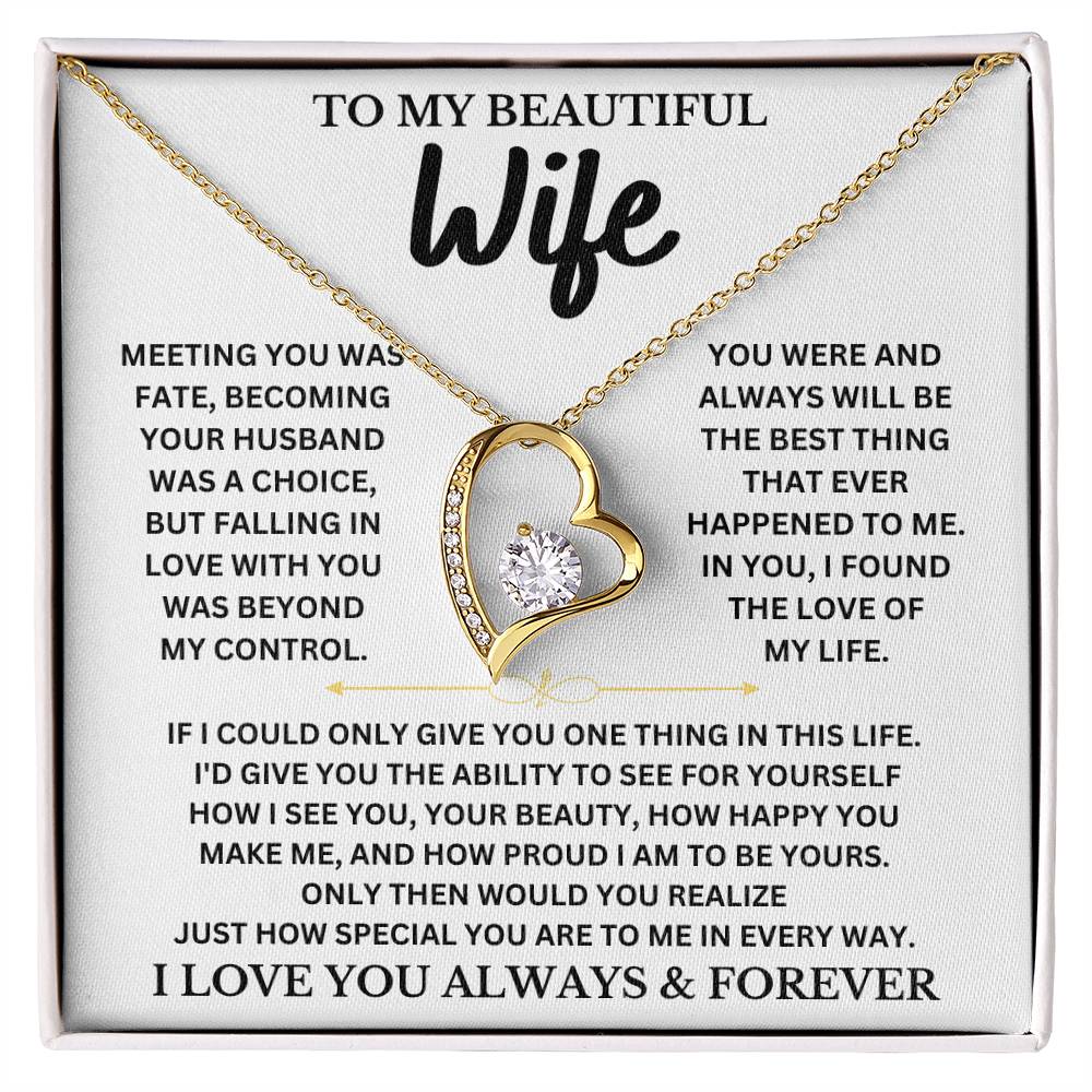To My Beautiful Wife - Forever Love Necklace Gift Set Forever Love Necklace