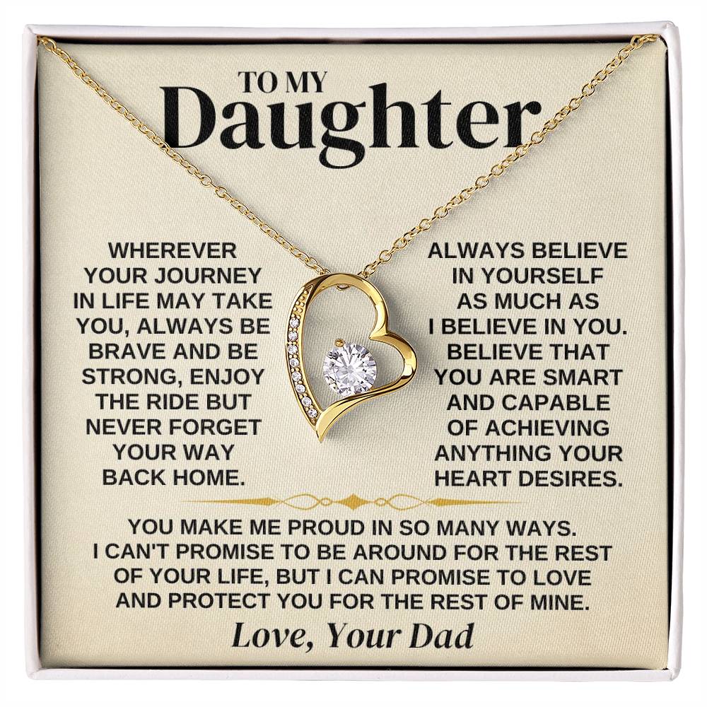 To My Daughter - Love Dad - Necklace Gift Set - Ss318 Forever Love Necklace