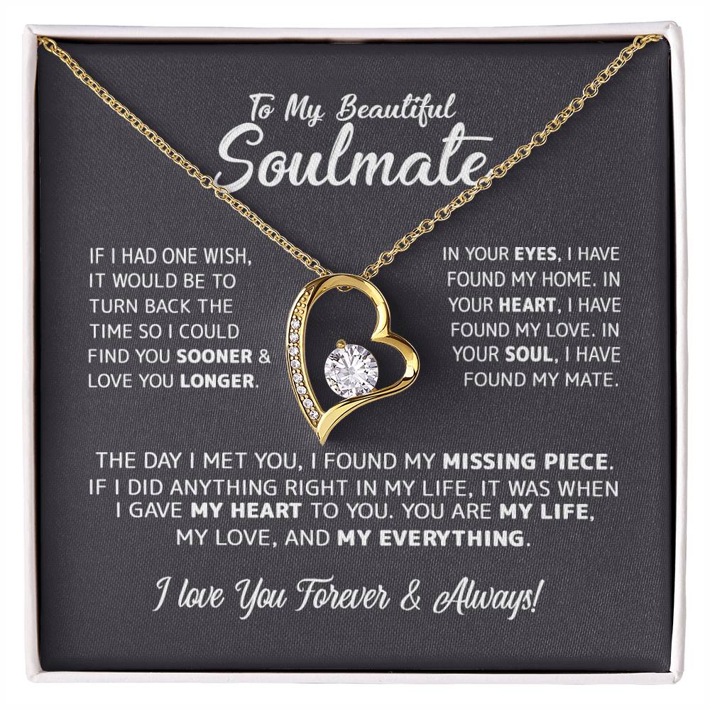 To My Beautiful Soulmate - In Your Eyes, I Have Found My Home Forever Love Necklace