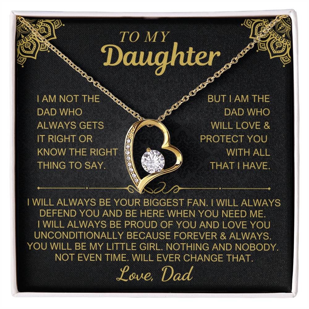 To My Daughter - Love Dad - Beautiful Set Forever Love Necklace