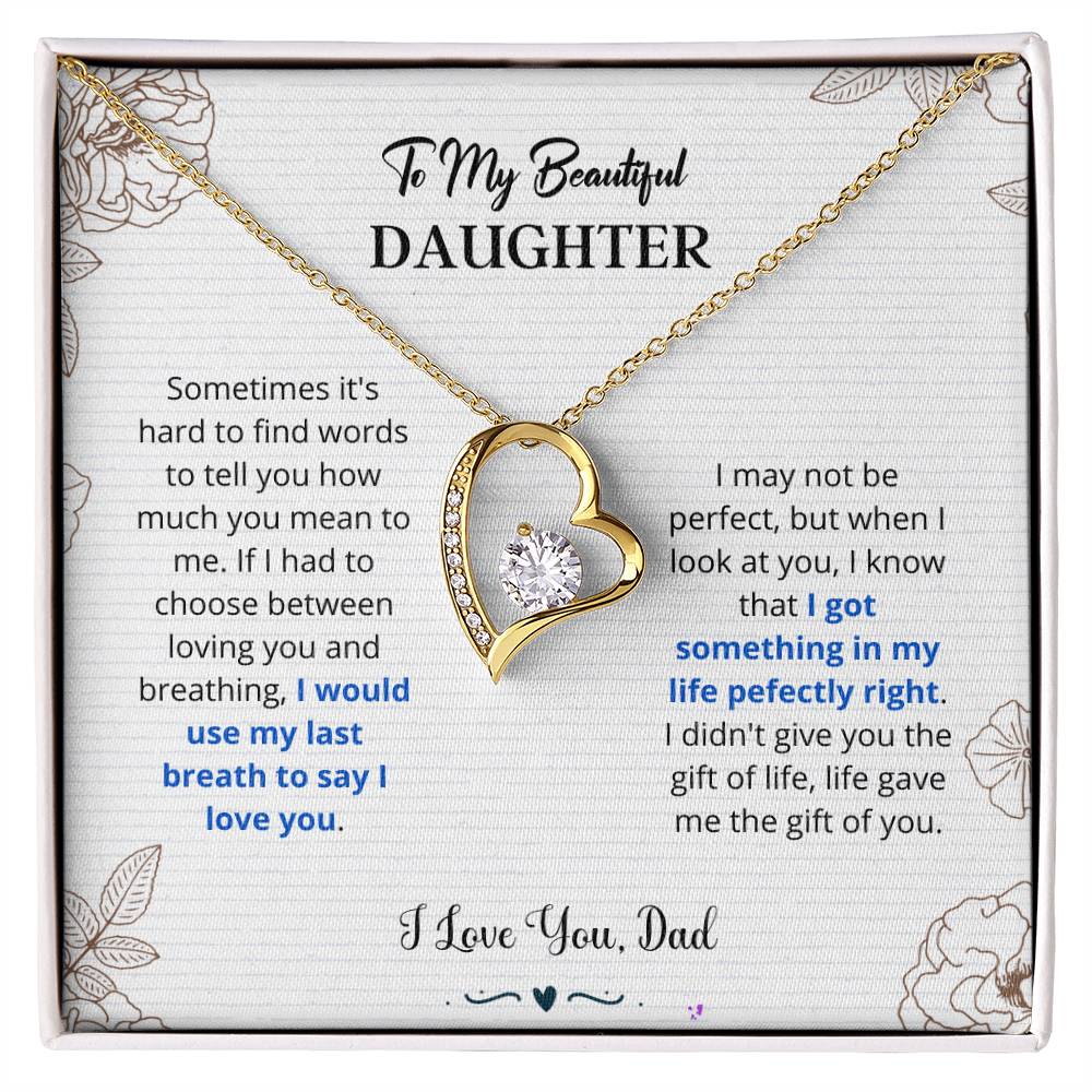 Daughter - I Love You Forever Love Necklace Gift For Daughter, Gift From Dad, Daughter Gift, Daughter Necklace, Father Daughter Gift, Birthday Gift Forever Love Necklace