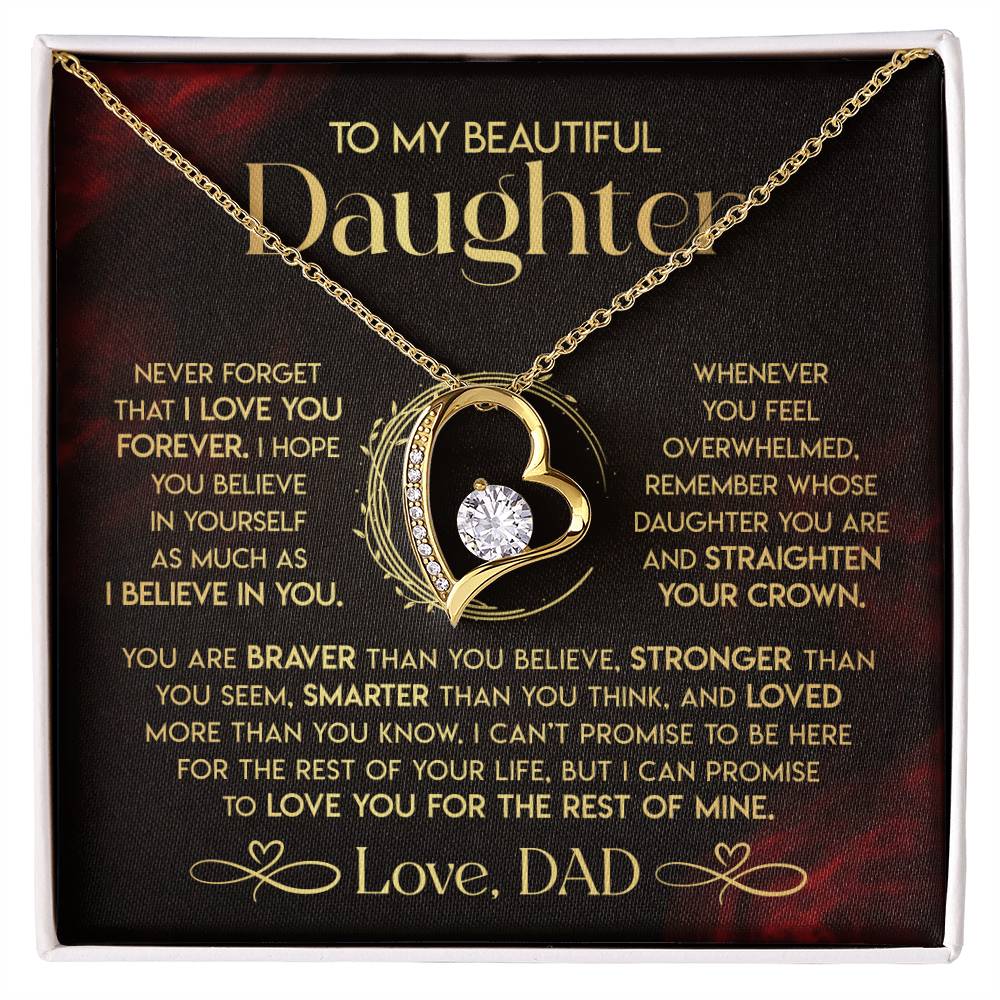 To My Daughter - Never Forget That I Love You - Forever Love Forever Love Necklace