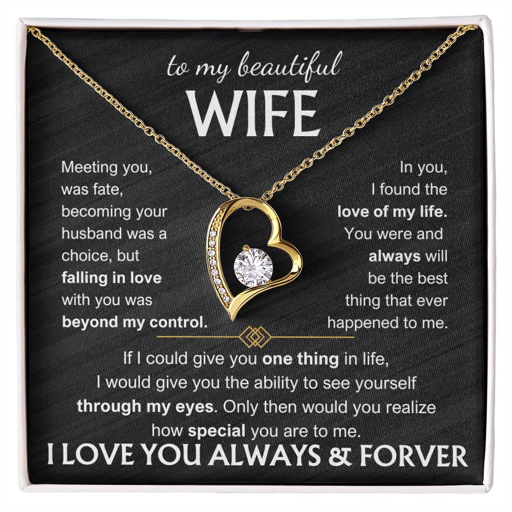 To My Beautiful Wife - Meeting You Was Fate Forever Love Necklace