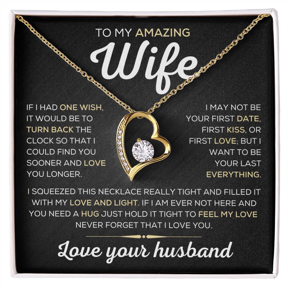 To My Amazing Wife  One Wish  Forever Love Necklace Forever Love Necklace